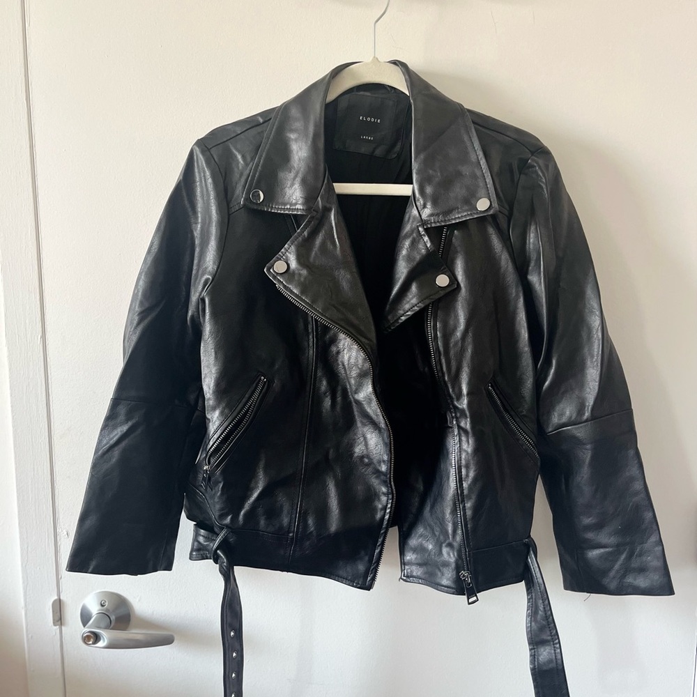 Elodie Faux Leather Moto Jacket